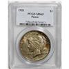 Image 1 : 1921 S$1 MS65 PCGS. A typically struck high-relief exa 