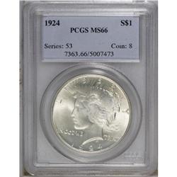 1924 S$1 MS66 PCGS. This frosty Premium Gem has except 