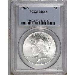 1926-S S$1 MS65 PCGS. Boldly struck and frosty with in 