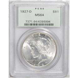 1927-D S$1 MS64 PCGS. Solidly struck with plenty of lu 