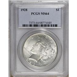 1928 S$1 MS64 PCGS. Boldly struck with vibrant luster. 