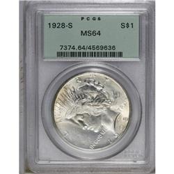 1928-S S$1 MS64 PCGS. VAM-3. A Top 50 Variety. Blushes 