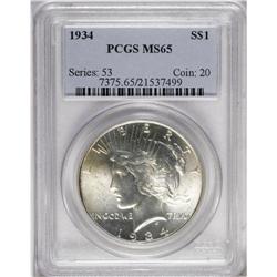 1934 S$1 MS65 PCGS. This highly lustrous Gem has an ab 