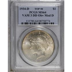 1934-D S$1 --Doubled Die Obverse, Medium D--MS64 PCGS. 