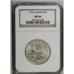 1936 50C Albany MS66 NGC. Small patches of charcoal-gr 