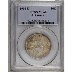 1936-D 50C Arkansas MS66 PCGS. A luminous Premium Gem 