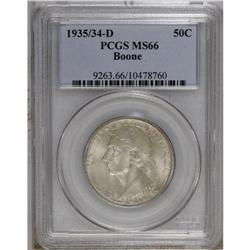 1935/34-D 50C Boone MS66 PCGS. This "Pioneer Year" iss 