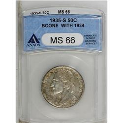 1935/34-S 50C Boone MS66 ANACS. Dappled golden-brown a 
