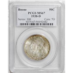 1938-D 50C Boone MS67 PCGS. Splashes of honey and crea 