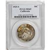 1925-S 50C California MS65 PCGS. Gold-orange toning co 