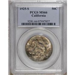 1925-S 50C California MS66 PCGS. Dappled lavender, amb 