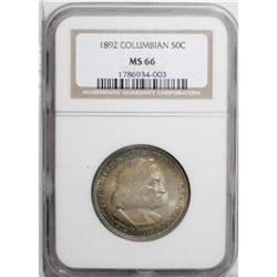 1892 50C Columbian MS66 NGC. FS-000.5. The 92 in the d 