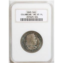 1893 50C Columbian MS65 Prooflike NGC. Moderately refl 
