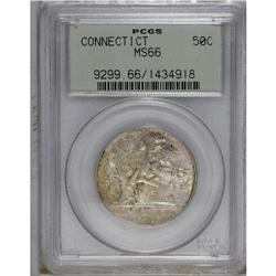 1935 50C Connecticut MS66 PCGS. Light olive and pale v 