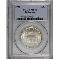 1936 50C Delaware MS66 PCGS. Pale lavender-gray patina 