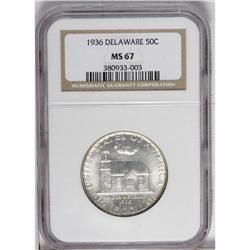 1936 50C Delaware MS67 NGC. A nicely struck example wi 
