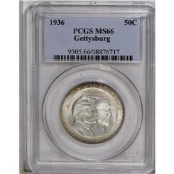 1936 50C Gettysburg MS66 PCGS. Well-preserved and fros 