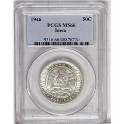 1946 50C Iowa MS66 PCGS, lustrous with a blush of rose 