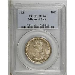 1921 50C Missouri 2x4 MS64 PCGS. A pleasing key date n 