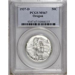 1937-D 50C Oregon MS67 PCGS. A flashy, blast-white Sup 