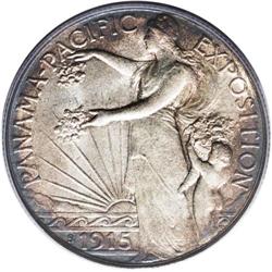 1915-S 50C Panama-Pacific MS66 PCGS. Blushes of cobalt 