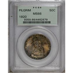 1920 50C Pilgrim MS66 PCGS. Rich russet-bronze patina, 