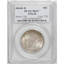1936-D 50C Rhode Island MS67 PCGS. While the flat desi 
