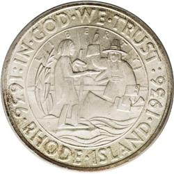 1936-S 50C Rhode Island MS67 PCGS. Fully struck and lu 