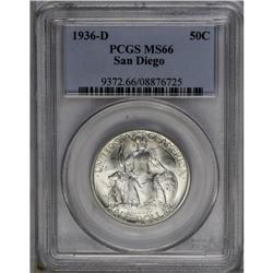 1936-D 50C San Diego MS66 PCGS, well struck and frosty 