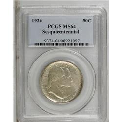 1926 50C Sesquicentennial MS64 PCGS. The strike and lu 