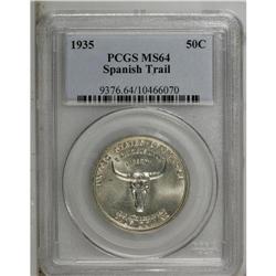 1935 50C Spanish Trail MS64 PCGS. Crisply detailed and 