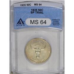1935 50C Spanish Trail MS64 ANACS. Small spots of dark 