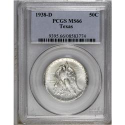 1938-D 50C Texas MS66 PCGS. A brilliant and solidly st 