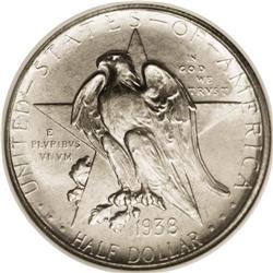 1938-S 50C Texas MS68 NGC. The Texas type ended its fi 