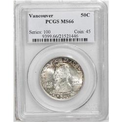 1925 50C Vancouver MS66 PCGS. Dark violet patina cover 