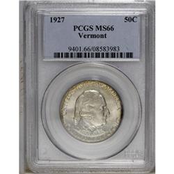 1927 50C Vermont MS66 PCGS. A highly lustrous Premium 