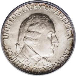 1927 50C Vermont MS67 PCGS. Delicate silver-gray and p 