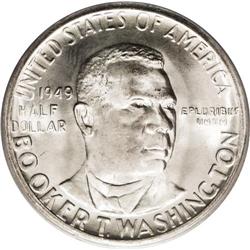 1949-S 50C Booker T. Washington MS67 PCGS. A radiant f 