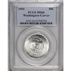 1954 50C Washington-Carver MS66 PCGS. Solidly struck w 