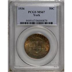 1936 50C York MS67 PCGS. Rich orange patina covers alm 