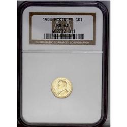 1903 G$1 Louisiana Purchase/McKinley MS63 NGC. Nicely 