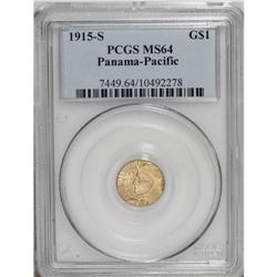 1915-S G$1 Panama-Pacific Gold Dollar MS64 PCGS. A del 