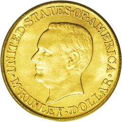 1916 G$1 McKinley MS66 PCGS. This splendid orange-gold 