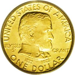 1922 G$1 Grant no Star MS66 PCGS. This beautiful apric 