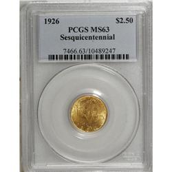 1926 $2 1/2 Sesquicentennial MS63 PCGS. A typically st 