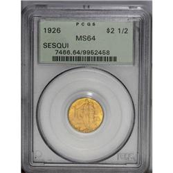 1926 $2 1/2 Sesquicentennial MS64 PCGS. This near-Gem 
