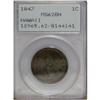 Image 1 : 1847 1C Hawaii Cent MS62 Brown PCGS. Plain 4. 13 berri 