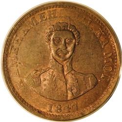 1847 1C Hawaii Cent MS63 Red PCGS. Crosslet 4, 15 Berr 