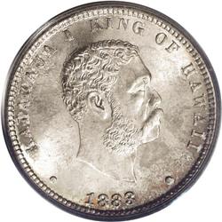 1883 25C Hawaii Quarter MS66 PCGS. Sea-green and cream 