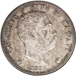 1883 S$1 Hawaii Dollar MS64 NGC. A delectable and orig 